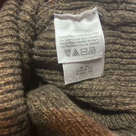 Vintage Eddie Bauer Brown Knit Sweater Men’s L 4 Button Fisherman Cabin Cozy - Picture 4 of 7